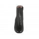 Woman's ankle boot with rounded tip and zipper in black leather heel 5