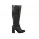 Damenstiefel mit Reissverschluss aus schwarzem Leder Absatz 8 - Verfügbare Größen:  32, 33, 34, 42, 43, 44