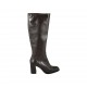 Woman's boot in brown leather with zipper heel 8