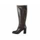 Damenstiefel aus braunem Leder mit Reißverschluss Absatz 8 - Verfügbare Größen:  32, 33, 42, 43, 44