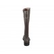 Woman's boot with zipper in brown leather heel 2 - Available sizes:  32, 33, 34, 43, 44, 45