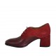 Damenderbyschuh mit Schnürsenkeln aus rotem Wildleder und bordeauxfarbenem Leder Absatz 6 - Verfügbare Größen:  32, 33, 34, 42, 43, 44, 45