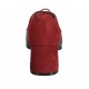 Woman's laced derby shoe in red suede and maroon leather heel 6