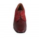 Scarpa stringata derby da donna in camoscio rosso e pelle bordeaux tacco 6 - Misure disponibili: 32, 33, 34, 42, 43, 44, 45