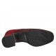 Damenderbyschuh mit Schnürsenkeln aus rotem Wildleder und bordeauxfarbenem Leder Absatz 6 - Verfügbare Größen:  32, 33, 34, 42, 43, 44, 45