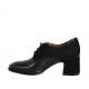 Scarpa stringata derby da donna in camoscio e pelle nera tacco 6 - Misure disponibili: 32, 33, 34, 42, 43, 44, 46