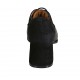 Zapato derby para mujer con cordones en gamuza y piel negra tacon 6 - Tallas disponibles:  32, 33, 34, 42, 43, 44, 46