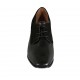 Woman's laced derby shoe in black suede and leather heel 6
