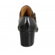 Woman's highfronted shoe with buckle and studs in black leather heel 6