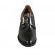 Scarpa accollata da donna con fibbia e borchie in pelle nera tacco 6 - Misure disponibili: 32, 33, 34, 43, 44, 45, 46