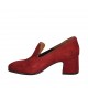 Mocasino para mujer en gamuza roja tacon 6 - Tallas disponibles:  33, 34, 42, 43, 45, 46