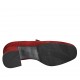 Woman's mocassin in red suede heel 6