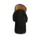 Woman's mocassin in black suede heel 6