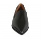 Woman's pointy loafer with elastic bands in black leather heel 1 - Available sizes:  32, 33, 34, 43, 44, 45