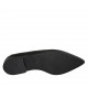 Woman's pointy loafer with elastic bands in black leather heel 1 - Available sizes:  32, 33, 34, 43, 44, 45