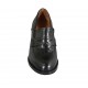 Mocasino para mujer en piel y piel imprimida negra tacon 6 - Tallas disponibles:  32, 33, 34, 42, 43, 44, 45, 46