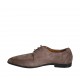 Scarpa derby stringata con elastici da donna in camoscio taupe tacco 1 - Misure disponibili: 32, 33, 34, 42, 43, 44, 45