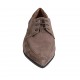 Scarpa derby stringata con elastici da donna in camoscio taupe tacco 1 - Misure disponibili: 32, 33, 34, 42, 43, 44, 45