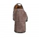 Damenderbyschuh mit Schnürsenkeln aus taupefarbenem Wildleder und braunem Leder Absatz 6 - Verfügbare Größen:  32, 33, 34, 42, 43, 44, 45, 46
