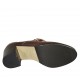 Woman's highfronted shoe with buckle and studs in tan brown leather heel 6 - Available sizes:  33, 34, 42, 43, 45, 46
