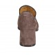 Mocasino para mujer en gamuza gris pardo tacon 6 - Tallas disponibles:  32, 33, 34, 42, 43, 44, 45, 46