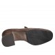 Woman's mocassin in taupe suede heel 6