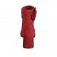 Stivaletto da donna con cerniera e fibbia in camoscio rosso tacco 6 - Misure disponibili: 32, 34, 42, 43, 44, 45