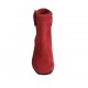 Woman's ankle boot with zipper and buckle in red suede heel 6