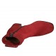 Woman's ankle boot with zipper and buckle in red suede heel 6 - Available sizes:  32, 34, 42, 43, 44, 45