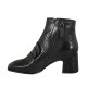 Botin para mujer con cremallera en piel y piel imprimida negra tacon 6 - Tallas disponibles:  33, 34, 42, 43, 44, 45