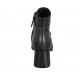 Woman's ankle boot with zipper in black leather and printed leather heel 6 - Available sizes:  33, 34, 42, 43, 44, 45