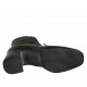 Stiefelette mit Reissverschluss aus schwarzem Leder und bedrucktem Leder Absatz 6 - Verfügbare Größen:  33, 34, 42, 43, 44, 45