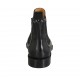 Woman's ankle boot with elastic bands and studs in black leather heel 2 - Available sizes:  33, 34, 42, 43, 44, 45