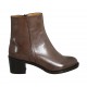 Botin para mujer con cremallera en piel marron claro tacon 6 - Tallas disponibles:  33, 34, 42, 43, 44, 45