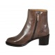 Botin para mujer con cremallera en piel marron claro tacon 6 - Tallas disponibles:  33, 34, 42, 43, 44, 45