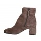 Botines para mujer con cremallera y hebilla en gamuza gris pardo tacon 6 - Tallas disponibles:  32, 33, 34, 43, 44, 45