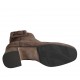 Botines para mujer con cremallera y hebilla en gamuza gris pardo tacon 6 - Tallas disponibles:  32, 33, 34, 43, 44, 45