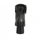 Woman's ankle boot with buckle and zipper in black leather heel 6 - Available sizes:  32, 33, 34, 42, 43, 44, 45