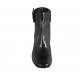 Woman's ankle boot with buckle and zipper in black leather heel 6