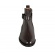 Woman's ankle boot with buckle and zipper in dark brown leather heel 2 - Available sizes:  33, 43, 44, 45