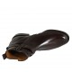 Stivaletto da donna con fibbia e cerniera in pelle marrone scuro tacco 2 - Misure disponibili: 33, 43, 44, 45