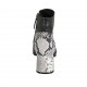 Woman's ankle boot with zipper in black and black and white printed leather heel 6 - Available sizes:  32, 33, 34, 42, 43, 44, 45