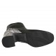 Stivaletto da donna con cerniera in pelle nera e pelle stampata nera e bianca tacco 6 - Misure disponibili: 32, 33, 34, 42, 43, 44, 45