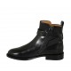 Woman's ankle boot with buckle and zipper in black leather heel 2 - Available sizes:  33, 34, 42, 43, 44, 45