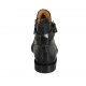 Woman's ankle boot with buckle and zipper in black leather heel 2