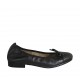Woman's ballerina shoe with bow and captoe in black leather heel 2 - Available sizes:  33, 34, 42, 43, 44, 45