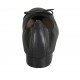 Woman's ballerina shoe with bow and captoe in black leather heel 2