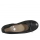 Ballerinaschuh für Damen aus schwarzem Leder mit Schleife und Kappe Absatz 2 - Verfügbare Größen:  33, 34, 42, 43, 44, 45