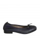 Ballerina da donna con fiocco e puntale in pelle blu tacco 2 - Misure disponibili: 33, 34, 42, 43, 44, 45