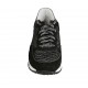 Woman's laced shoe with removable insole in grey printed fabric, silver leather and black suede wedge heel 3